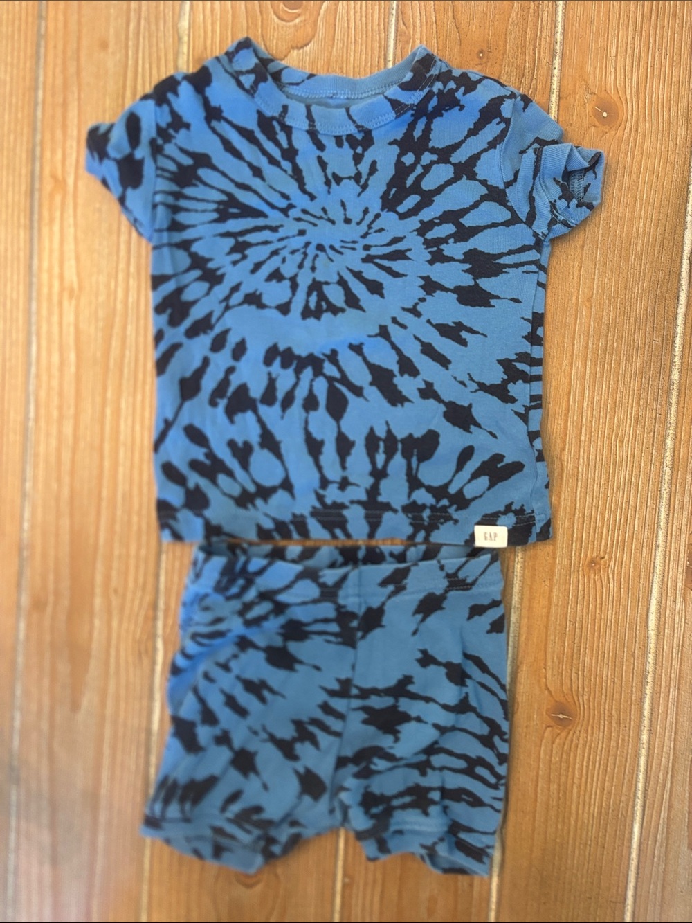 GAP Blue and Black Tie-Dye Short Set Size 12-18 months